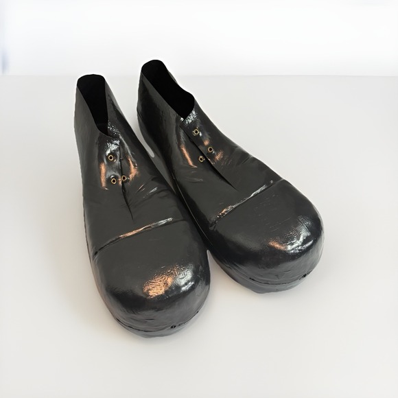 Rubie's Other - Rubie's 741 Clown Shoes Adult Size Black Plastic 1978 USA Made Vintage Costume